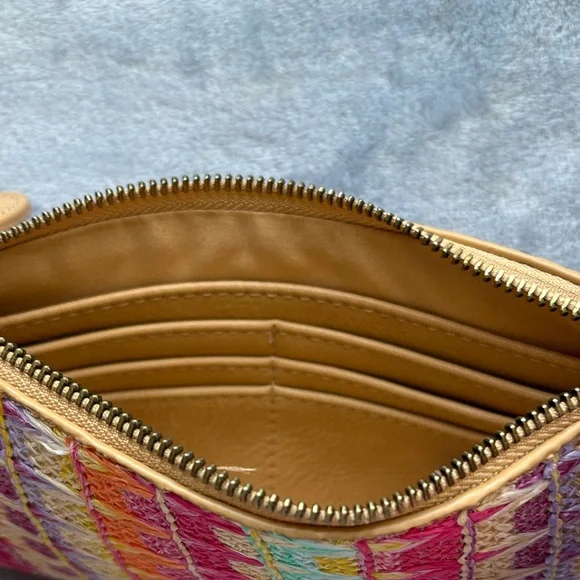 Joy Susan Colorful Woven Clutch with Tan Accents - Picture 3 of 10
